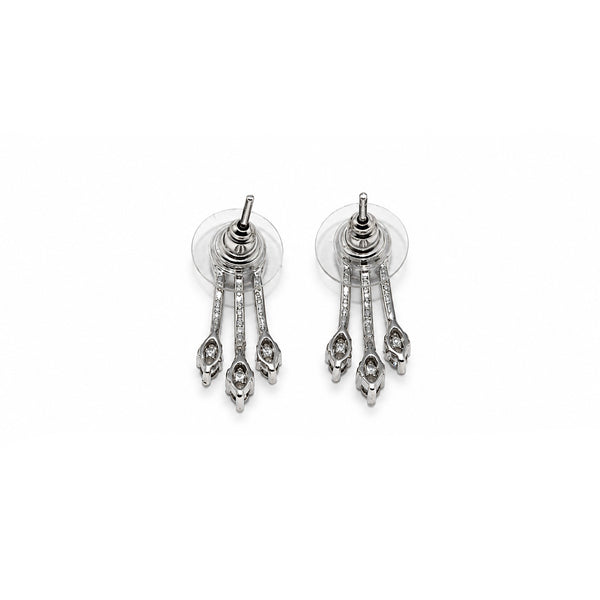 Silver-Tone Crystal Stud Earrings for Women