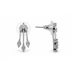 Silver-Tone Crystal Stud Earrings for Women