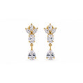 Gold Plated CZ Crystal Drop Earrings for Women
