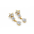 Gold Plated CZ Crystal Drop Earrings for Women