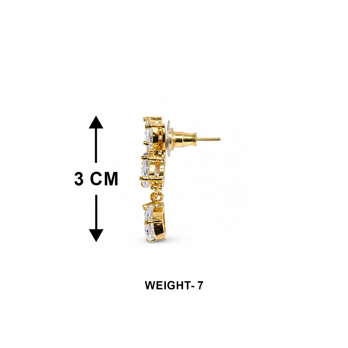 Gold Plated CZ Crystal Drop Earrings for Women