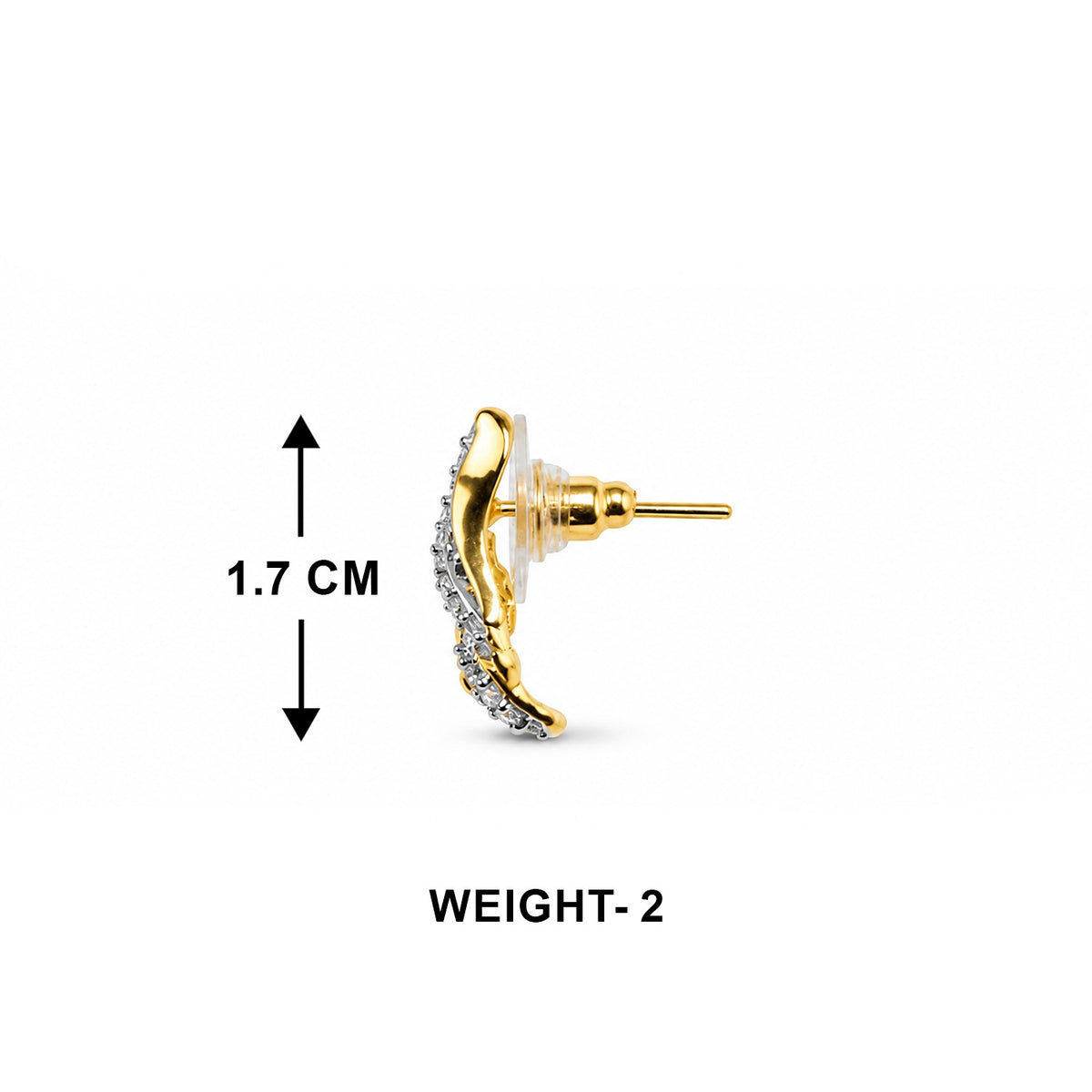 Gold Plated American Diamond Stud Earrings for Women