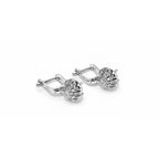 Silver Plated American Diamond Halo Drop Earrings for Women