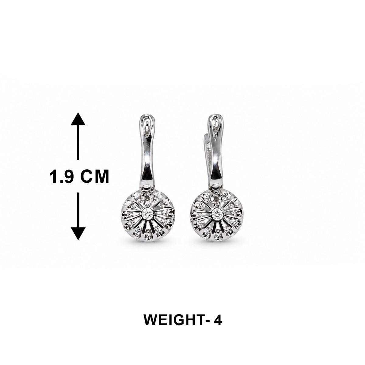 Silver Plated American Diamond Halo Drop Earrings for Women