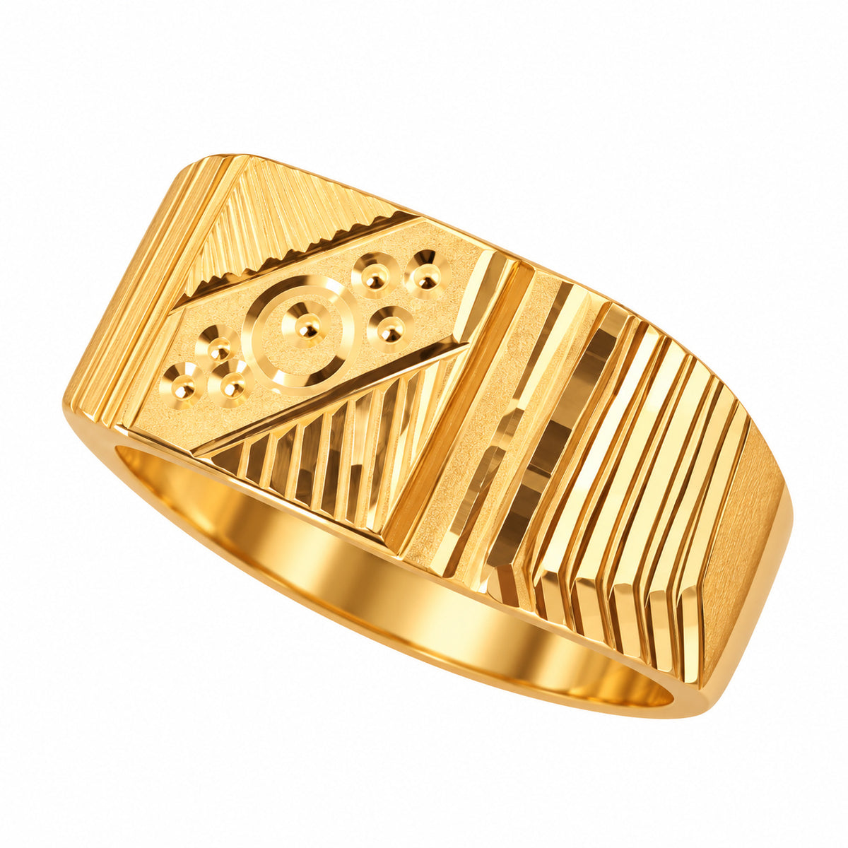 Men's Gold-Toned Geometric Designer Ring