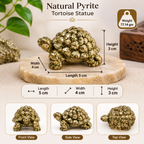 Natural Pyrite Tortoise Statue  | Golden Pyrite Turtle Figurine for Vastu, Feng Shui, Home & Office Décor |