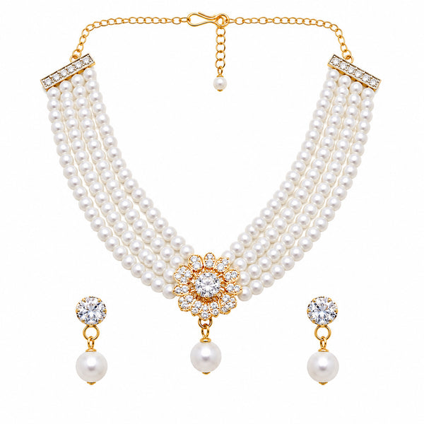 Elegant Multi-Layer Pearl Jewellery Set  for Women