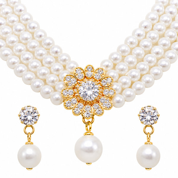 Elegant Multi-Layer Pearl Jewellery Set  for Women
