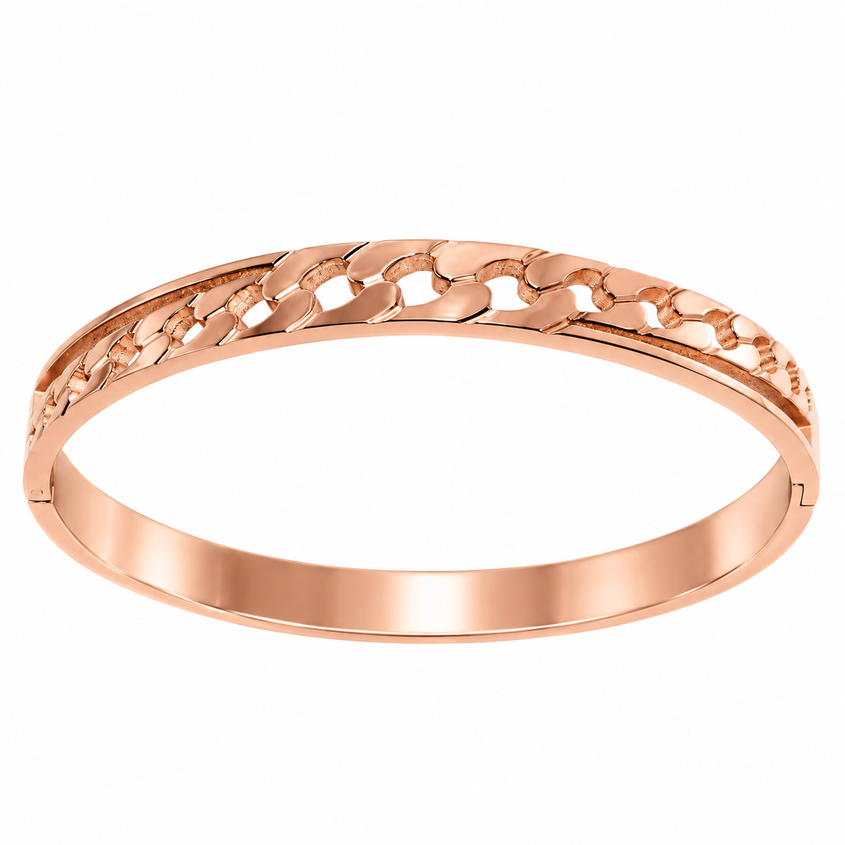 Gold-Tone Floral Cut-Out Bangle for Women – Butterfly CZ Stone Designer Bracelet