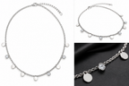 Luna Sparkle Silver-Tone Disc & Crystal Station Necklace