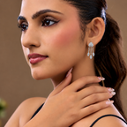 Silver-Tone Crystal Stud Earrings for Women