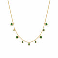 Emerald Heart Gold-Tone Green Stone Necklace And Earring Set
