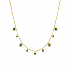 Emerald Heart Gold-Tone Green Stone Necklace & Earrings Set for Women – Elegant Party & Daily Wear Jewellery