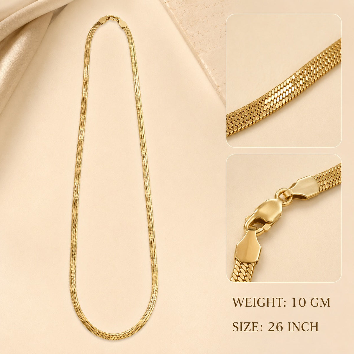 3 Line Hyway Gold Chain For Men's