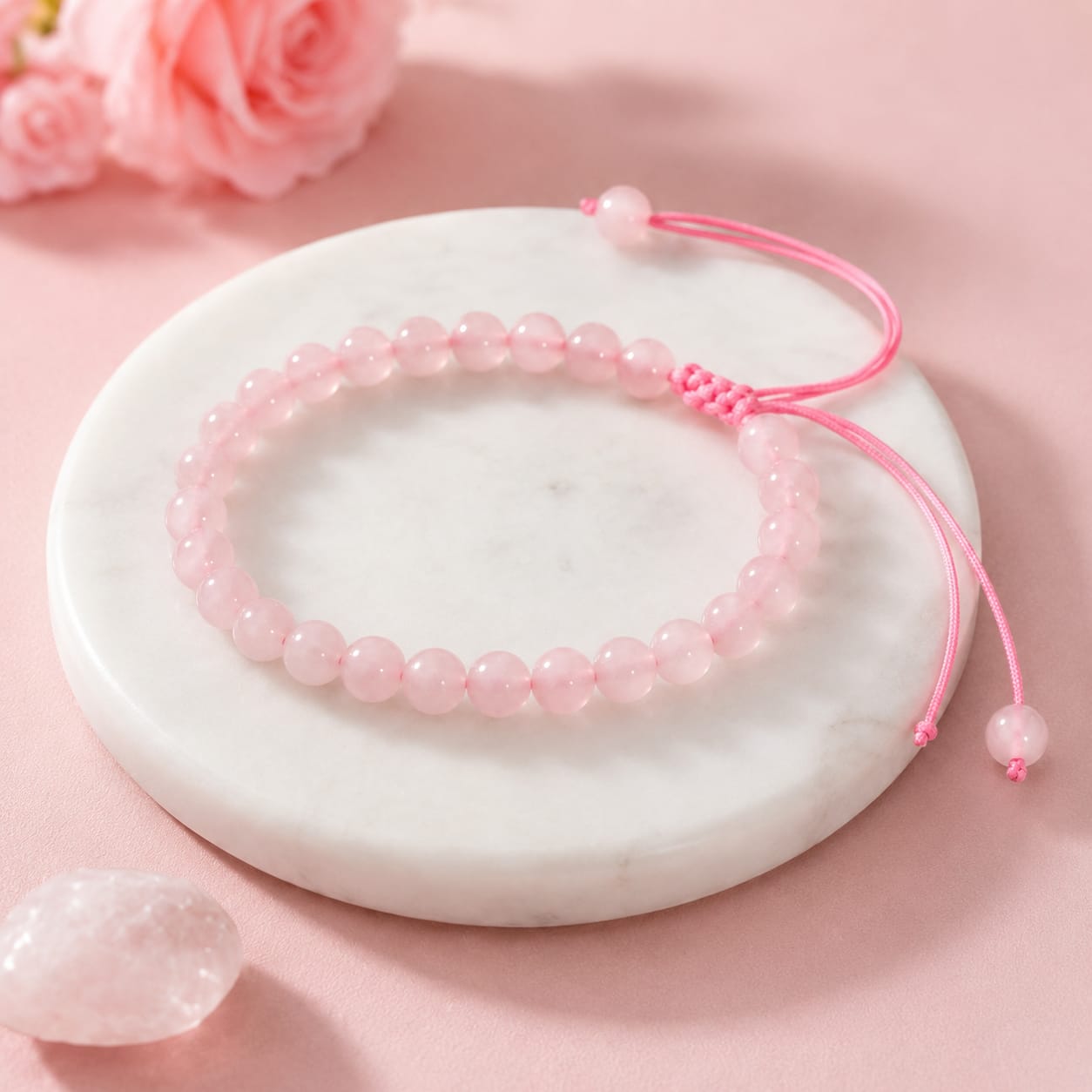 Spiry Rose Quartz Bracelet for Women & Men