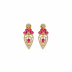 Gold Plated Red Stone Bridal Necklace Set