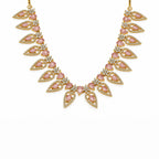 Gold Plated American Diamond (AD) Pink Stone Necklace Set