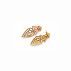 Gold Plated American Diamond (AD) Pink Stone Necklace Set
