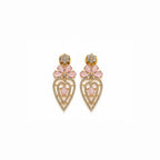 Gold Plated American Diamond (AD) Pink Stone Necklace Set