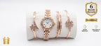 Elegant Rose Gold Women’s Watch &amp; Bracelet Gift Set