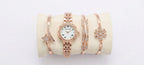 Elegant Rose Gold Women’s Watch &amp; Bracelet Gift Set