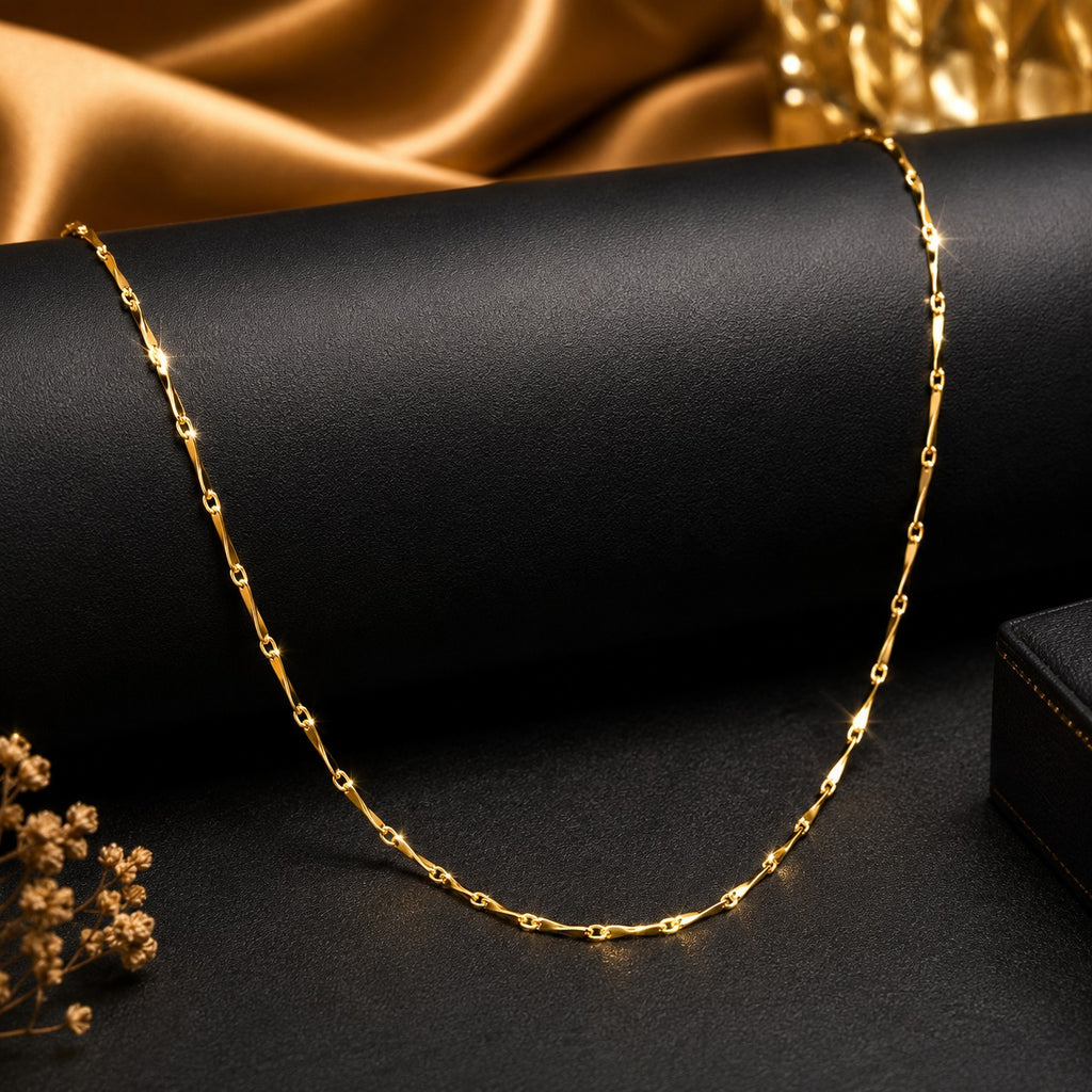Golden Grace Gold-Plated Chain Necklace for Women – Minimalist Lightweight Everyday & Party Wear Jewellery