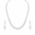 Pearl Elegance Classic White Pearl Necklace & Earrings Set for Women – Timeless Jewellery Set for Wedding & Party Wear
