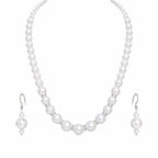 Pearl Elegance Classic White Pearl Necklace & Earrings Set for Women – Timeless Jewellery Set for Wedding & Party Wear