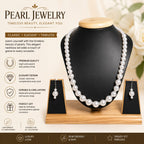 Pearl Elegance Classic White Pearl Necklace & Earrings Set for Women – Timeless Jewellery Set for Wedding & Party Wear