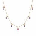 Amethyst Drop Gold-Tone Necklace for Women