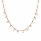 Clover Charm Gold-Tone Necklace for Women – Minimal Crystal Station Chain for Daily Wear & Gifting