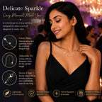 Luna Sparkle Silver-Tone Disc & Crystal Station Necklace for Women – Minimal Adjustable Daily Wear Chain