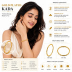 Golden Bamboo Kada for Women – Gold-Plated Bamboo Design Openable Bangle Bracelet