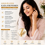 Gold-Plated Nail Kada for Women – Sparkling CZ Stone Openable & Adjustable Bangle Bracelet