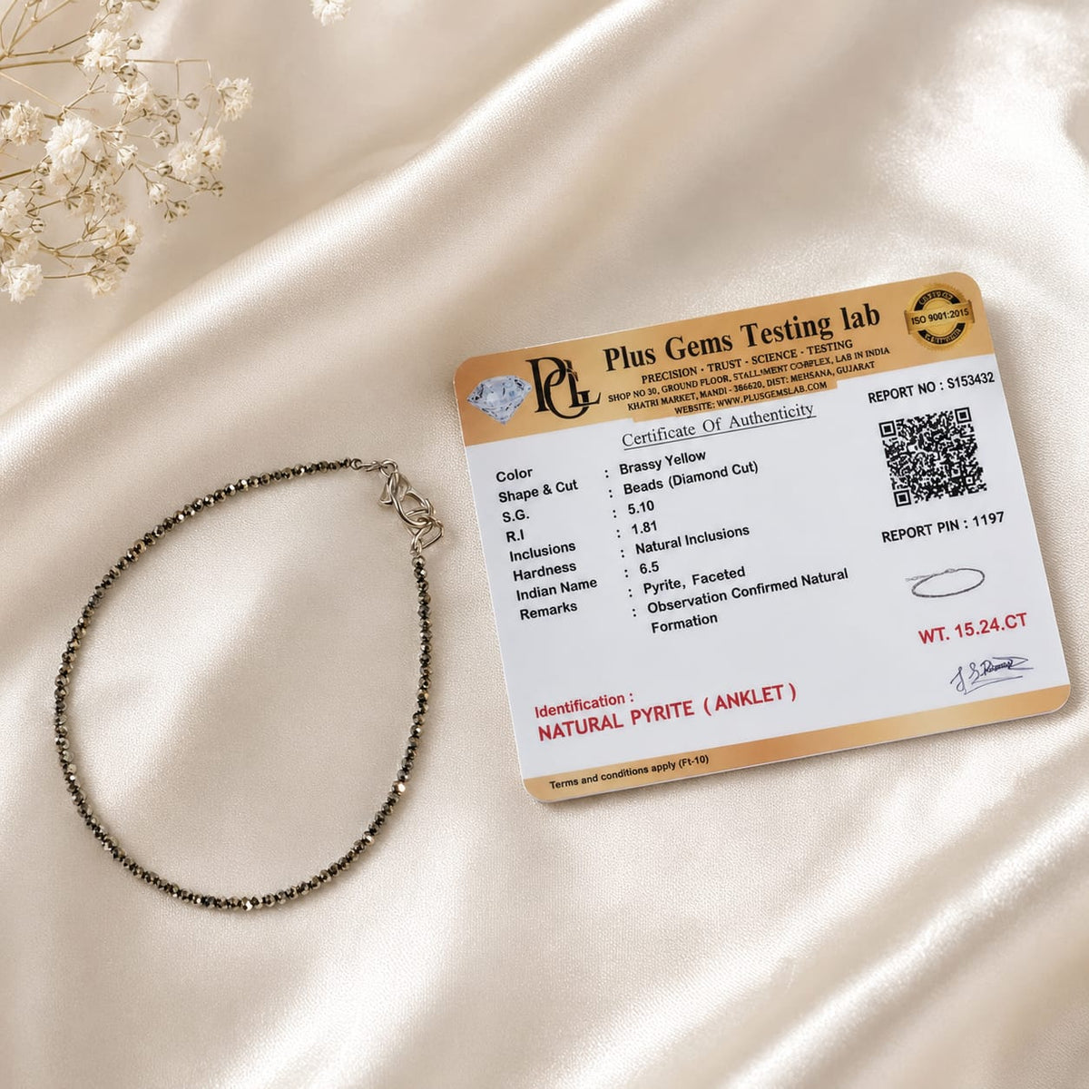 Pyrite Anklet For Women's