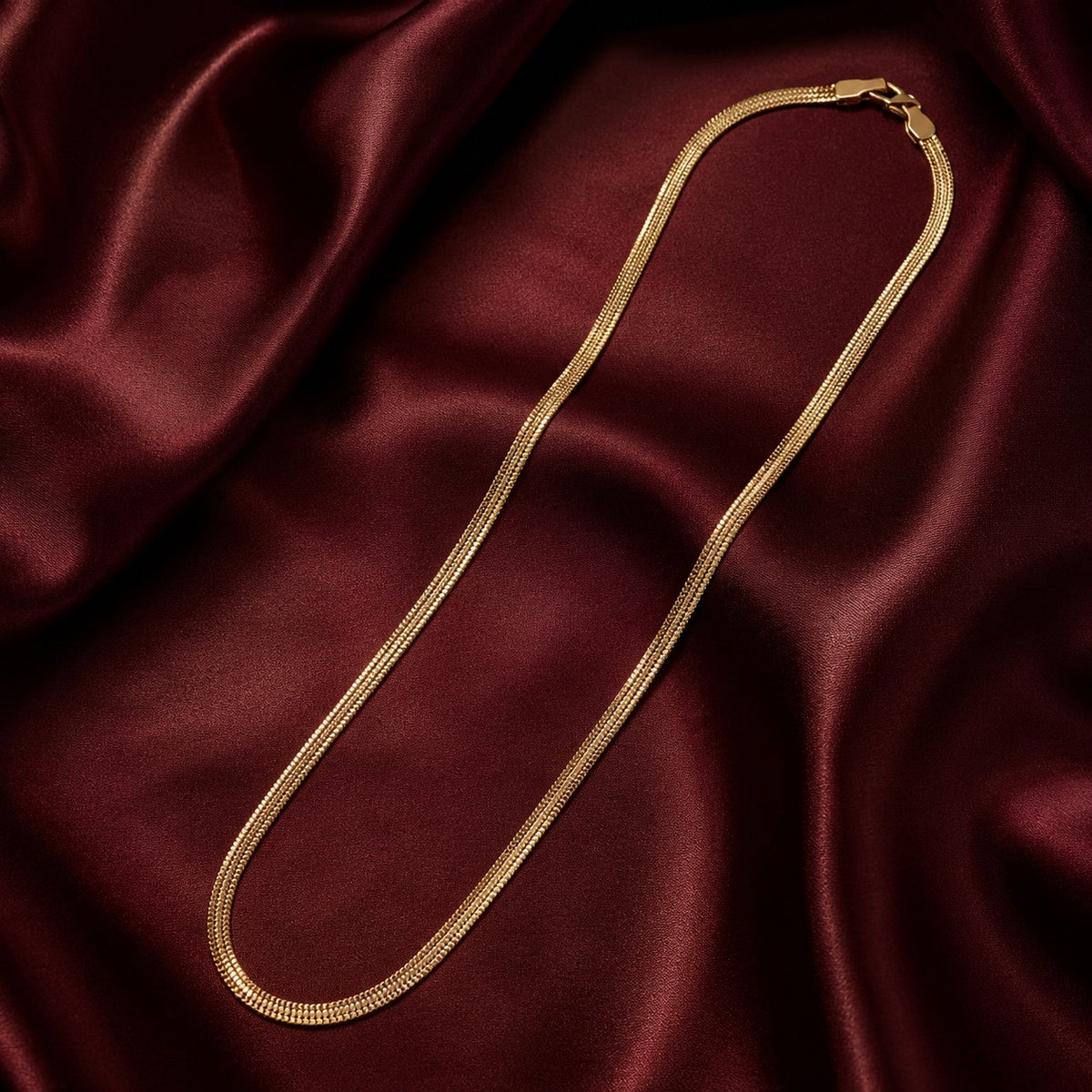 3 Line Hyway Gold Chain For Men's