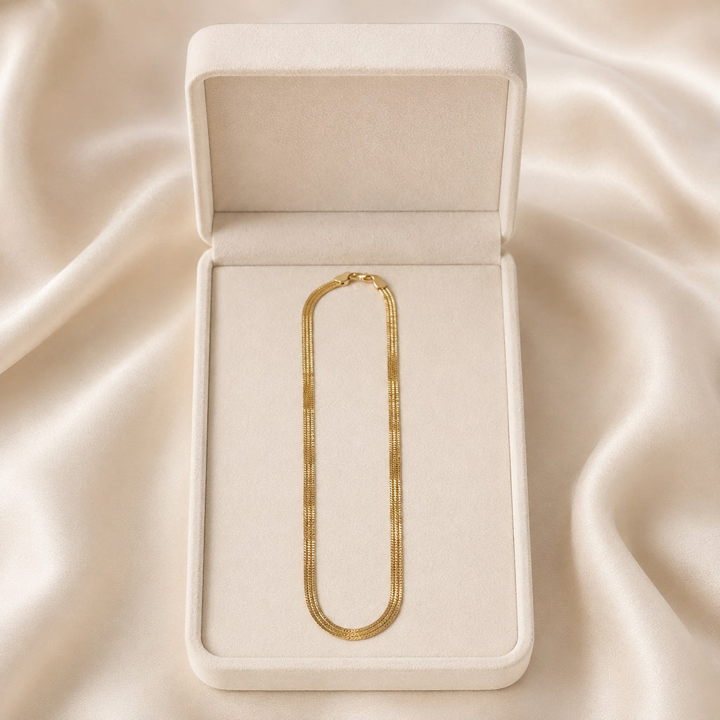 3 Line Hyway Gold Chain For Men's