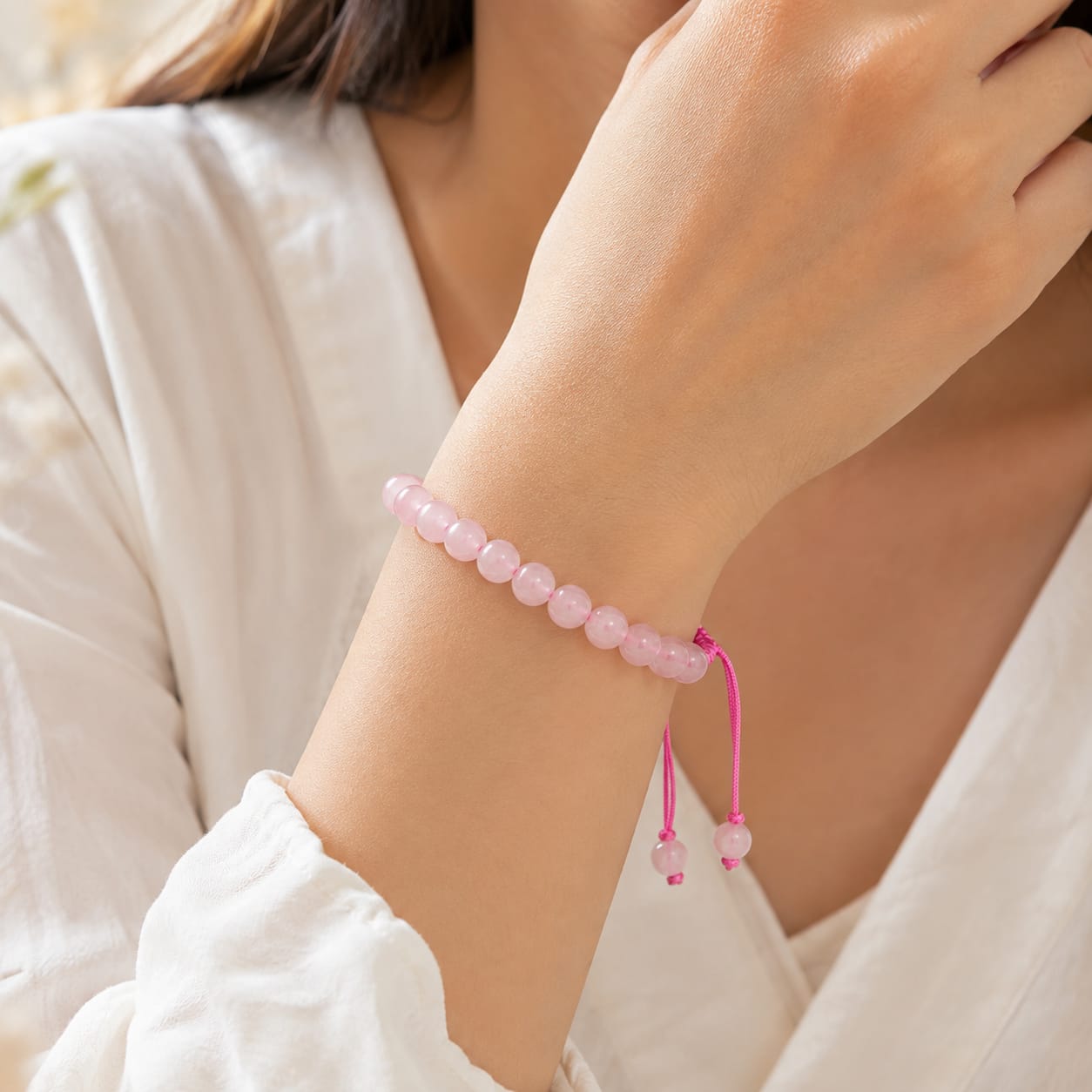 Spiry Rose Quartz Bracelet for Women & Men
