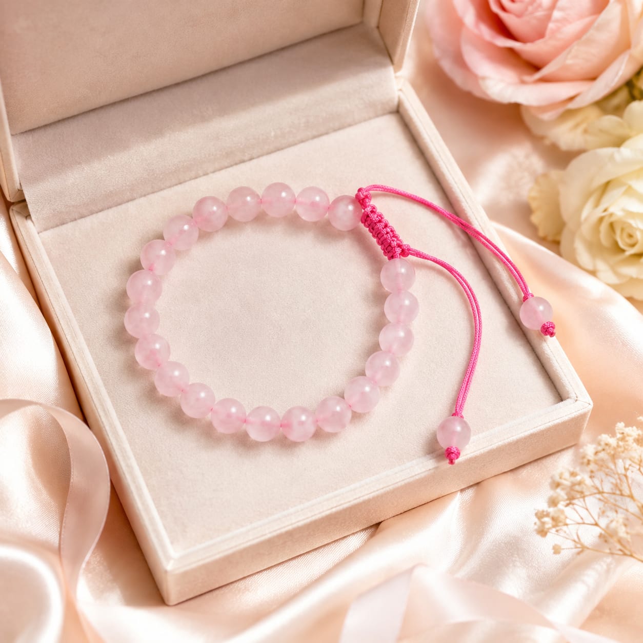 Spiry Rose Quartz Bracelet for Women & Men