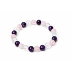 Natural Amethyst, Rose Quartz & Clear Quartz Bracelet for Men & Women