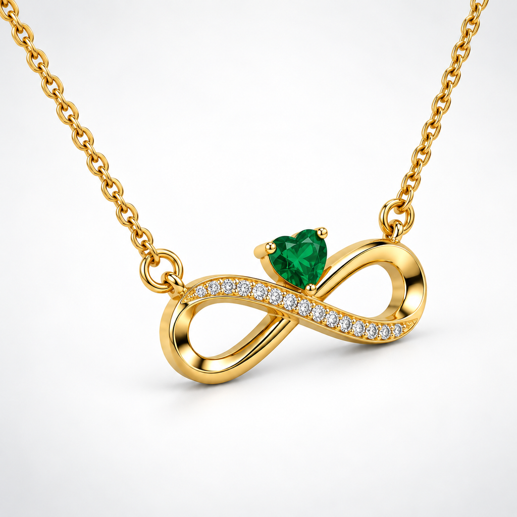 Gold Infinity Heart Pendant Necklace