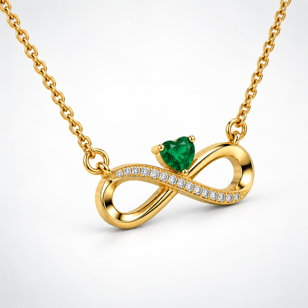 Gold Infinity Heart Pendant Necklace