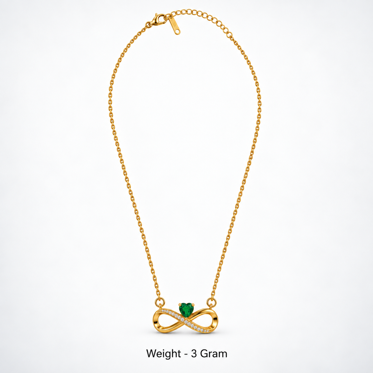 Gold Infinity Heart Pendant Necklace