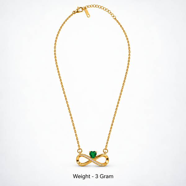Gold Infinity Heart Pendant Necklace