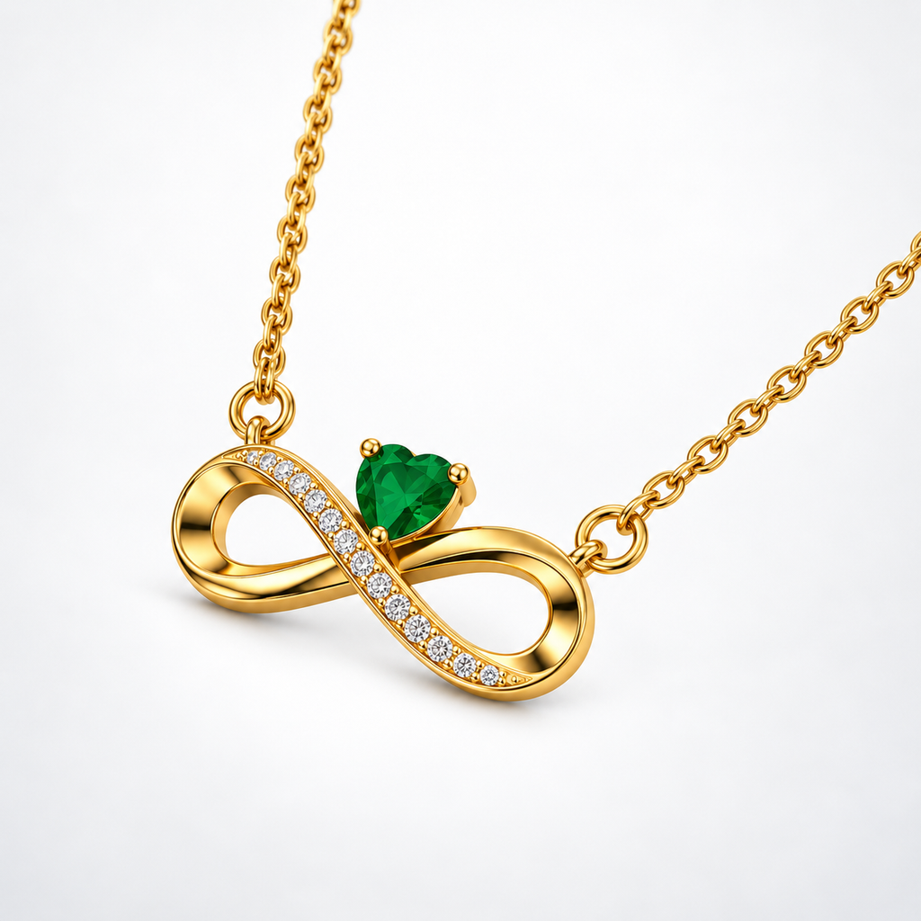 Gold Infinity Heart Pendant Necklace