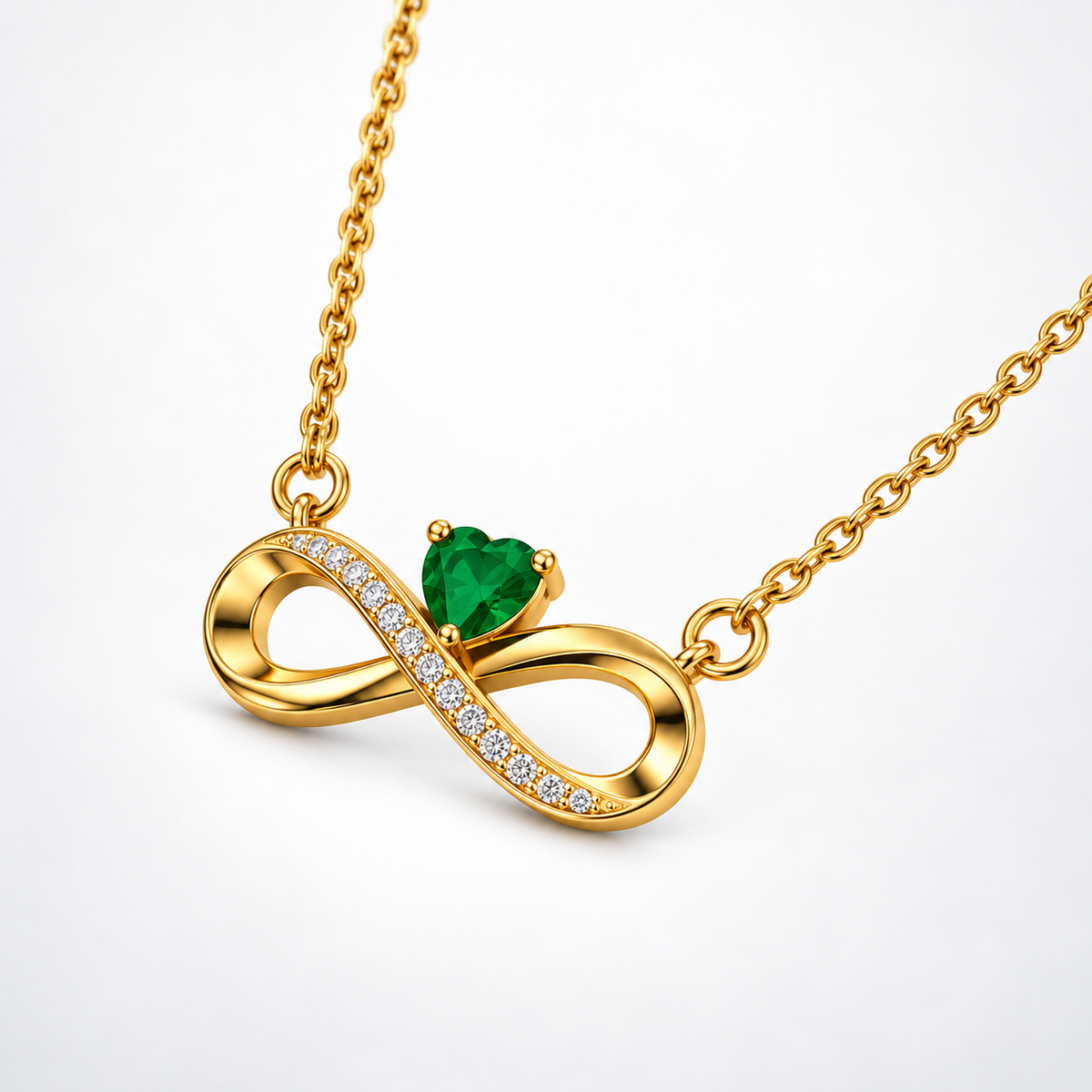 Gold Infinity Heart Pendant Necklace