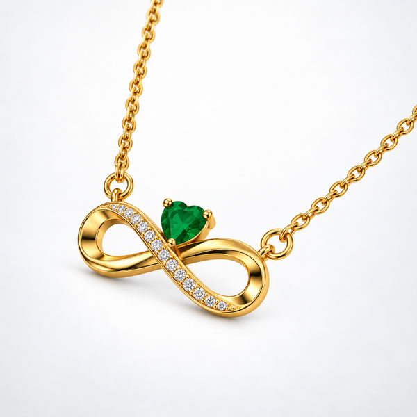 Gold Infinity Heart Pendant Necklace