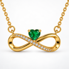 Gold Infinity Heart Pendant Necklace