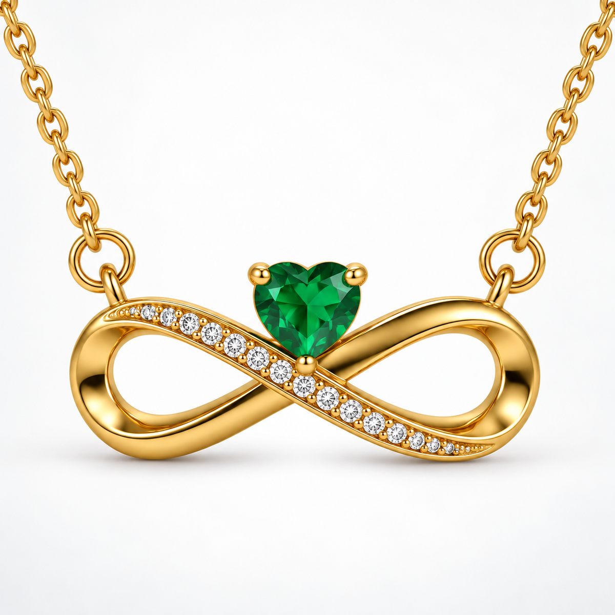 Gold Infinity Heart Pendant Necklace
