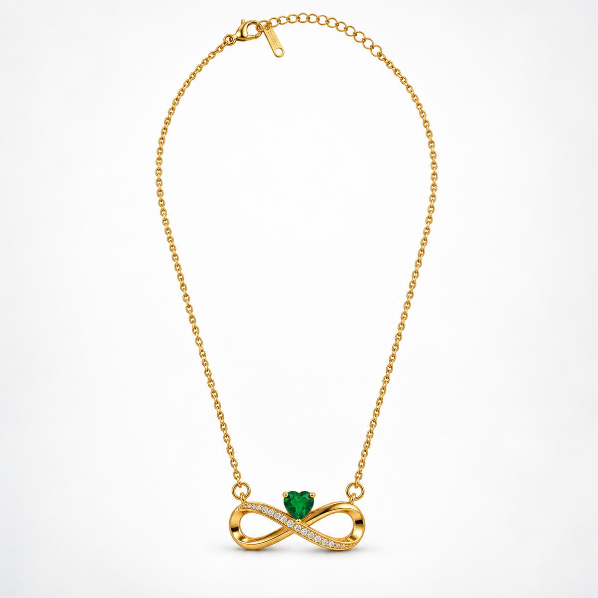 Gold Infinity Heart Pendant Necklace